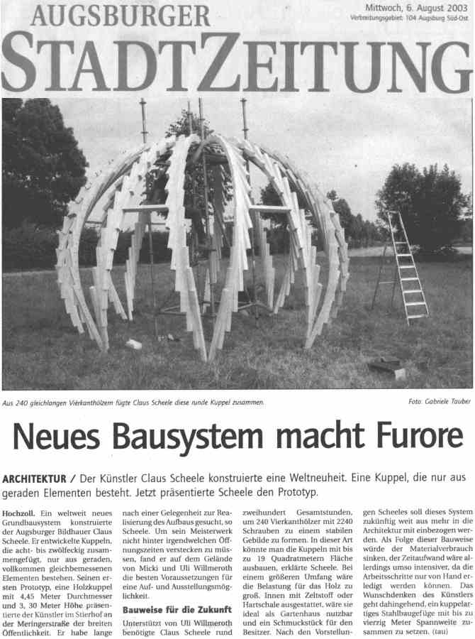 Presse Augsburger Stadt Zeitung vom 06.08.03